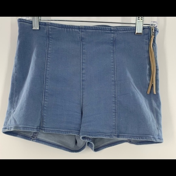 EXPRESS JEANS HIGH WAIST JEAN SHORTS SIDE ZIP 4 - Picture 1 of 5